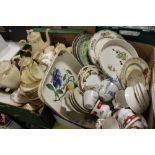 TWO TRAYS OF ASSORTED CHINA TO INCLUDE GROSVENOR CHINA, SPODE ETC.