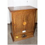 A VINTAGE INLAID SMOKERS CABINET