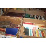 FOUR TRAYS OF ASSORTED VINTAGE BOOKS TO INCLUDE ENID BLYTON EXAMPLES