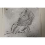 AN UNFRAMED MOUNTED PENCIL PORTRAIT STUDY ENTITLED 'FELICITY' IN THE STYLE OF LUCIEN FREUD PICTURE