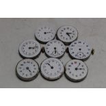 EIGHT ANTIQUE TRENCH WRISTWATCH MOVEMENTS