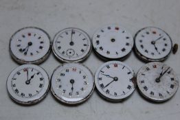 EIGHT ANTIQUE TRENCH WRISTWATCH MOVEMENTS