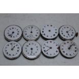 EIGHT ANTIQUE TRENCH WRISTWATCH MOVEMENTS