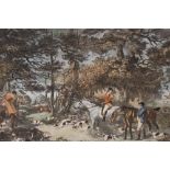 A LARGE QUANTITY OF FRAMED AND GLAZED COACHING AND HUNTING SCENE PRINTS TO INCLUDE A SET OF FOUR