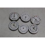 FIVE ANTIQUE TRENCH WRISTWATCH MOVEMENTS