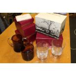 A COLLECTION OF WEDGWOOD GLASSWARE TO INCLUDE A BOXED COMMEMORATIVE LOVING CUP (5)