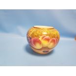 A HAND PAINTED VASE DEPICTING FRUIT SIGNED F CLARK