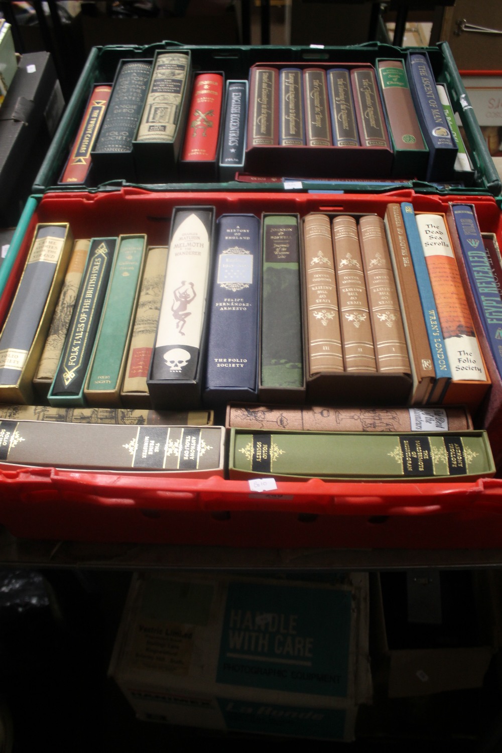 TWO TRAYS OF FOLIO SOCIETY BOOKS (TRAYS NOT INCLUDED)