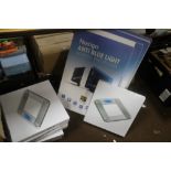 SIX BOXED ELECTRONIC SCALES TOGETHER WITH FOUR NUSIGN ANTI BLUE LIGHT SCREEN PROTECTORS