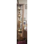 A BRASS STANDARD LAMP TOGETHER WITH A BRASS LETTER RACK TOGETHER WITH THE RITZ CLUB BOXED SET OF