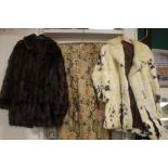 TWO LADIES FUR JACKETS ONE LABELLED 'JEAN DOUGAL MACDONALD' TOGETHER WITH A HANGING WARDROBE