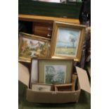 A QUANTITY OF PAINTINGS, PICTURES PRINTS ETC