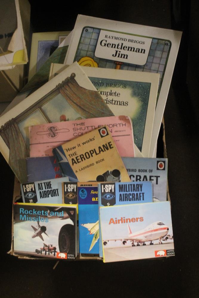A SET OF RAYMOND BRIGGS BOOKS, MAINLY FIRST EDITIONS TOGETHER WITH LADYBIRD AND I-SPY AVIATION