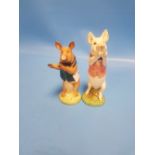 TWO BESWICK PIG BANDSMEN, A/F