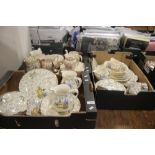 THREE TRAYS OF J. FRYER DINNERWARE TO INCLUDE TUREENS, DINNER PLATES, SIDE PLATES, COFFEE POT,