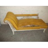 AN EDWARDIAN CHAISE LONGUE A/F