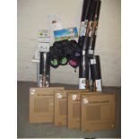 A SELECTION OF SPORTS FITNESS EQUIPMENT TO INCLUDE SIX MAXIMO FITNESS ROLLERS, SIX YOGA MATS, TWELVE