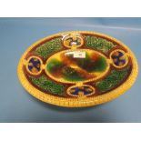 A 19TH CENTURY MAJOLICA FOOTED BOWL