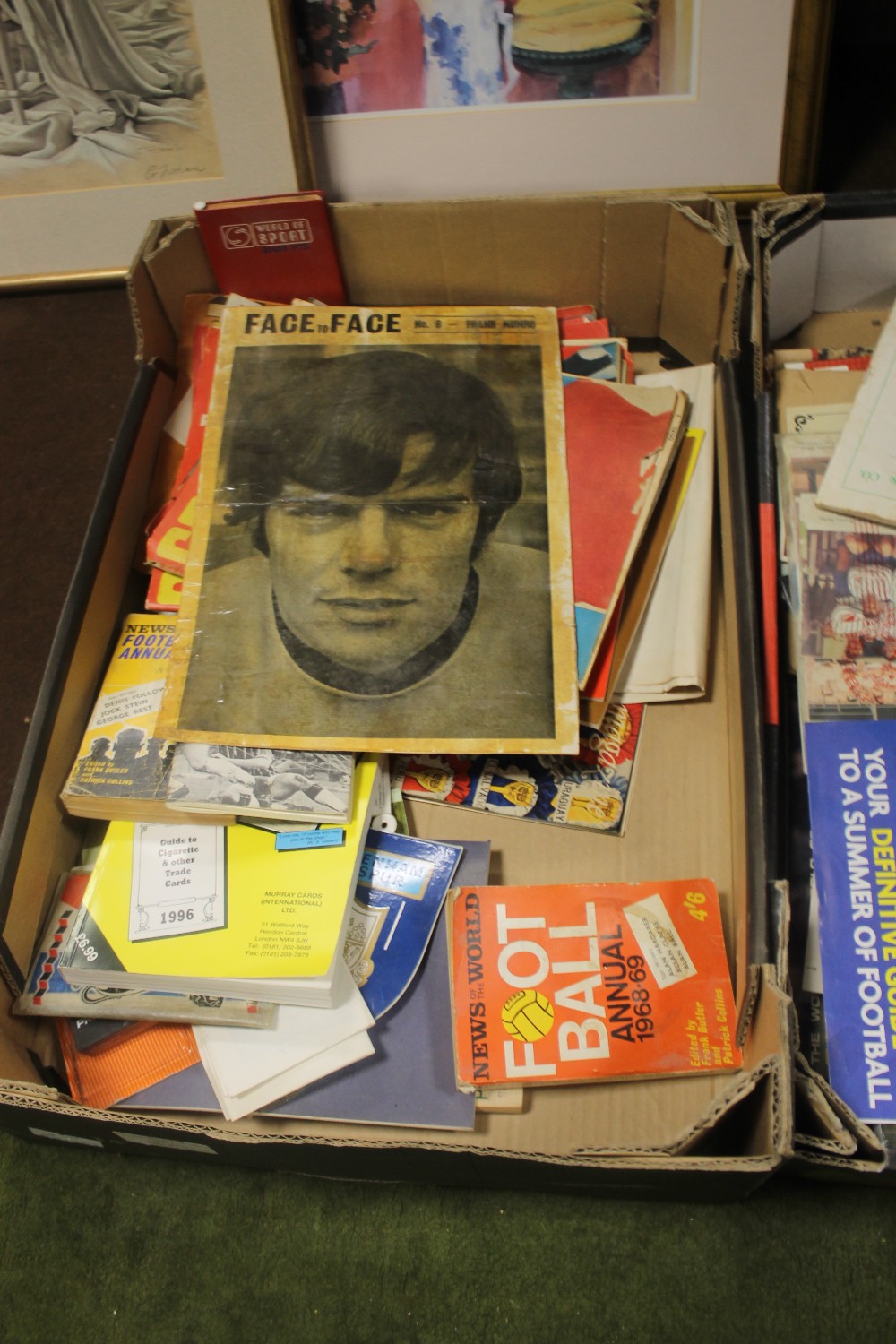 FOUR TRAYS OF FOOTBALL RELATED ITEMS TO INCLUDE PROGRAMMES, PHOTOGRAPHS, MAGAZINES, BOOKS ETC. ( - Image 4 of 7