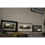 THREE FRAMED AND GLAZED WATERCOLOURS OF RURAL SCENES