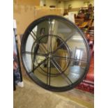 A LARGE MODERN CIRCULAR MIRRORED WALL DISPLAY DIA. 120 CM