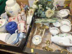 TWO TRAYS OF ASSORTED CHINA AND CERAMICS TO INCLUDE INDIAN TREE CHINA, MASONS GINGER JAR ETC