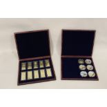 A CASED SET OF TEN 'MILLION DOLLAR COLLECTION' MEDALLIONS, TOGETHER WITH A SET OF SIX H M S