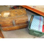 A LARGE TIN TRUNK AND CONTENTS TOGETHER WITH A QUANTITY OF PHOTOGRAPH ALBUMS TO INCLUDE LOCOMOTIVE