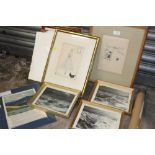 A COLLECTION OF ASSORTED PICTURES AND PRINTS TO INCLUDE WINNIE THE POOH PRINTS, AN ART DECO STYLE