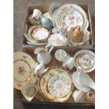TWO TRAYS OF ASSORTED CERAMICS TO INCLUDE MINTON, WEDGWOOD ETC.