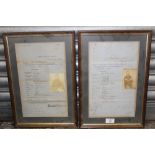 TWO FRAMED AND GLAZED 1870s PRISON CONVICT REGISTRATION / RELEASE FORMS, TO INCLUDE AN EXAMPLE