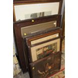 A COLLECTION OF ANTIQUE FIGURAL PRINTS TO INCLUDE LARGE OAK FRAMED EXAMPLES ( 11)