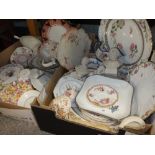 TWO TRAYS OF ASSORTED CERAMICS TO INCLUDE SPODE, ROYAL DOULTON, MATT FINISH BUSTS ETC