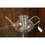 A JENAER GLASS TEAPOT AND COVER WITH ORIGINAL INFUSER, by Schorr & Genossen, Mainz, designed by