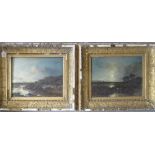 H. McCULLOCH (XIX). A pair of stormy rocky coastal scenes, one moonlit, one signed lower left and