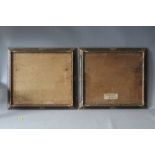 A PAIR OF ART NOUVEAU DECORATIVE GLAZED FRAMES, frame W 4 cm, rebate 36 x 41 cm