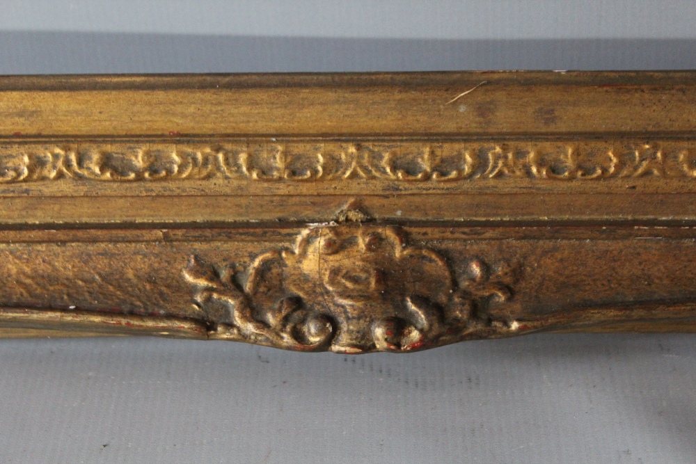 AN EARLY 20TH CENTURY GOLD SWEPT FRAME, with gold slip, frame W 8 cm, slip rebate 88 x 66 cm, - Image 3 of 4