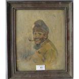 JOHN ????. A half length portrait study of a fisherman smoking a pipe, signed and dated 1909