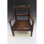 A COUNTRY STYLE CHILD'S CHAIR, H 50 cmCondition Report:has woodworm holes and restoration