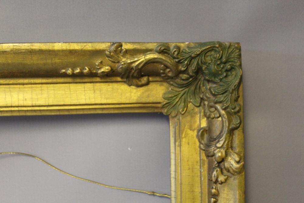 A NINETEENTH CENTURY GOLD FRAME, with corner embellishments, width of frame 7 cm, rebate 44 x 37 cm - Image 3 of 6