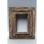 AN 18TH CENTURY GRADUATED FRAME, overall frame W 6 cm, rebate 15 x 10 cm