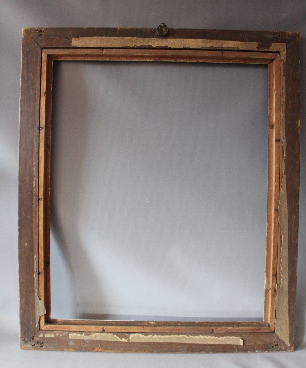 A 19TH CENTURY CONTINENTAL DECORATIVE GOLD FRAME WITH GOLD SLIP, frame W 6.5 cm, slip rebate 77.5 cm - Image 5 of 5