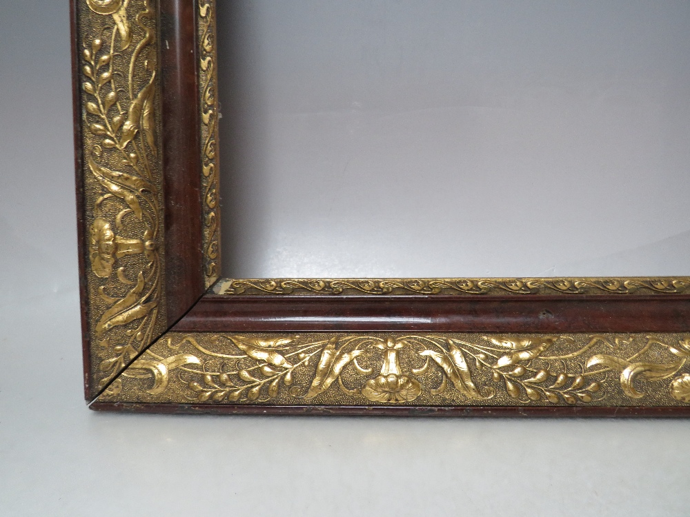 A LATE 19TH / EARLY 20TH CENTURY ART NOUVEAU STYLE FRAME, with gold decoration, frame W 6.5 cm, - Image 5 of 6