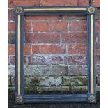 A 19TH CENTURY EMPIRE STYLE FRAME WITH CORNER EMBELLISHMENTS, frame W 6 cm, rebate 55 x 44 cm