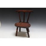 A MAHOGANY CHILD'S CHAIR, H 42 cmCondition Report:one back leg shorter than the others