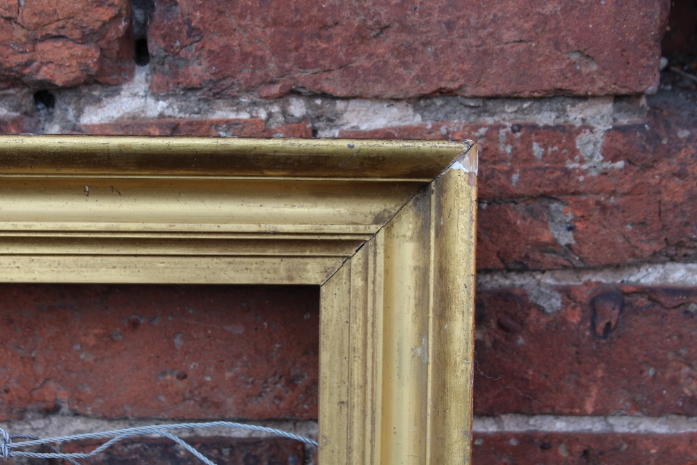 A 19TH CENTURY PLAIN GOLD FRAME, frame W 6.5 cm rebate 51 x 61 cm - Image 3 of 6