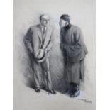 FRANK REYNOLDS (1876-1953). A study of a European and a Chinese gentleman conversing, signed lower