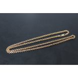 A 9 CT GOLD BELCHER CHAIN, stamped 375 and hallmarked to clasp, approx length 61 cm, approx weight