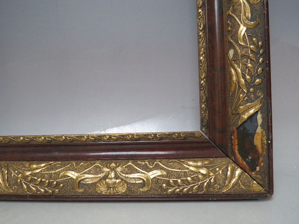 A LATE 19TH / EARLY 20TH CENTURY ART NOUVEAU STYLE FRAME, with gold decoration, frame W 6.5 cm, - Image 2 of 6