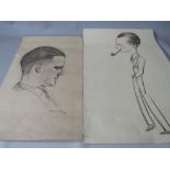 HIGGINS (XX). A head and shoulder portrait study of a man, signed and dated 1934 lower right, pencil